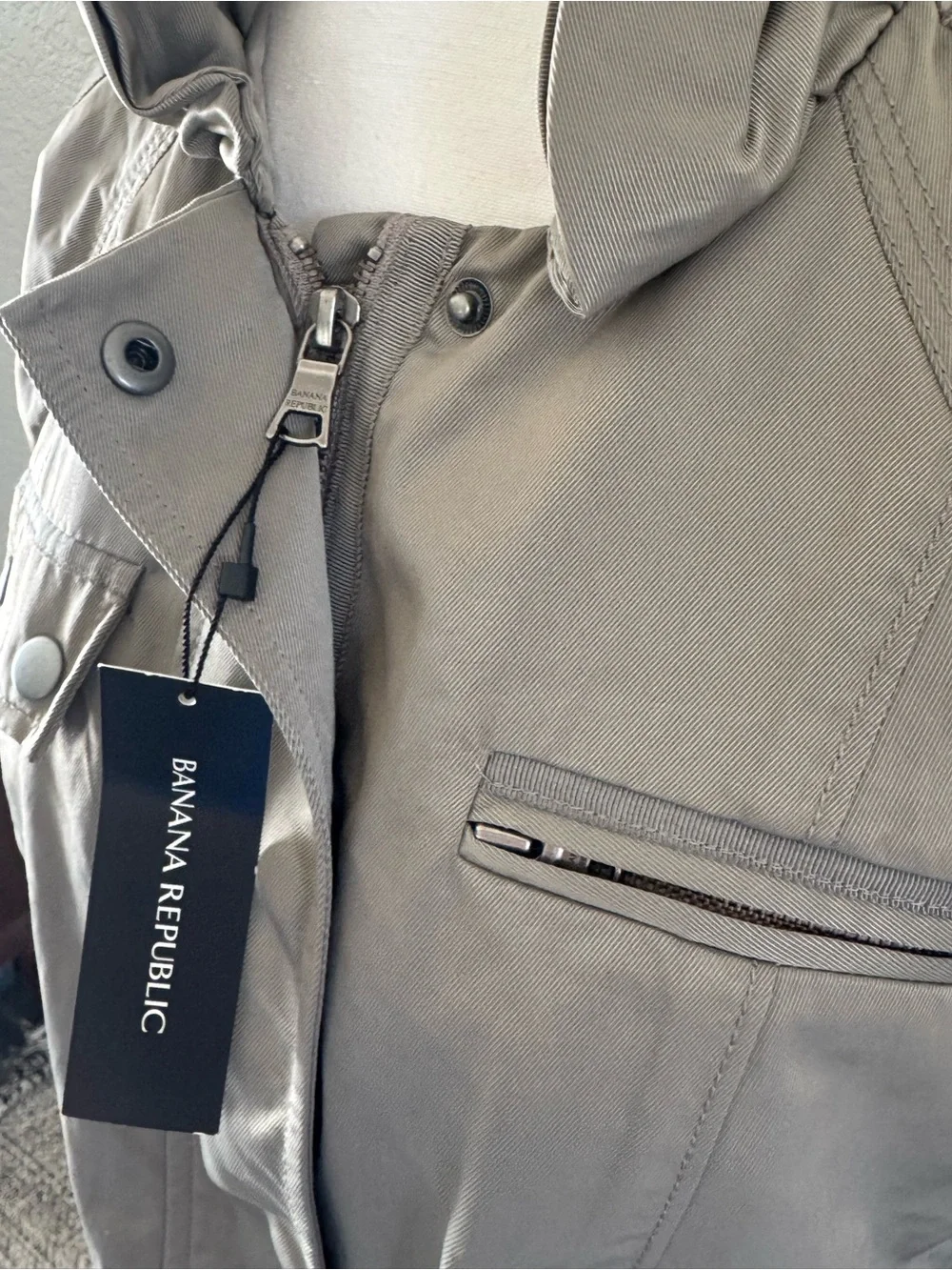 NWT Banana Republic Utility Rain Jacket Field Coat Taupe Small